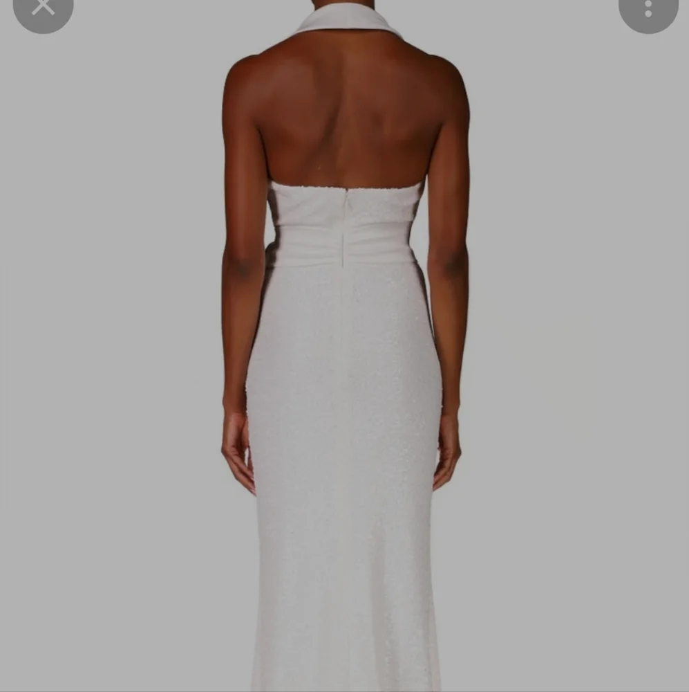 Badgley Mischka Sequined Mikado Gown - Picture 6 of 10